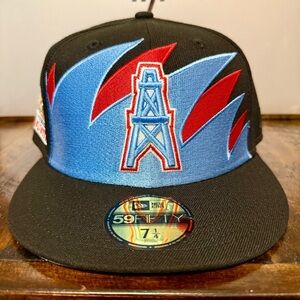 Houston Oilers Sharktooth 1990 Pro Bowl Patch Hat Cap Size 7 1/4